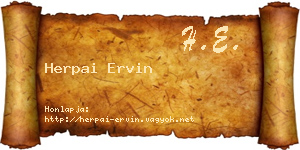 Herpai Ervin névjegykártya