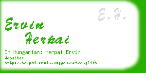 ervin herpai business card